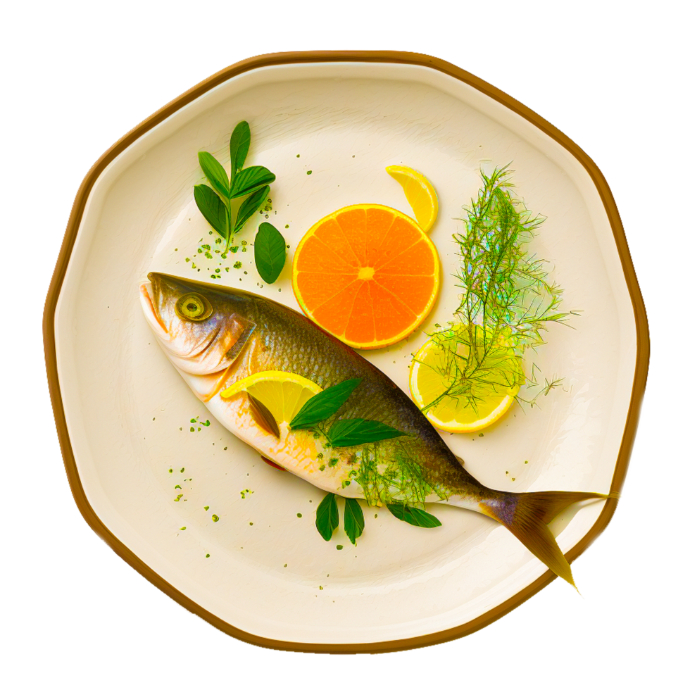 assiette de cuit poisson gratuit illustration png