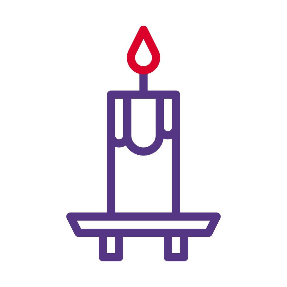 candle icon duocolor red purple colour easter symbol illustration. vector