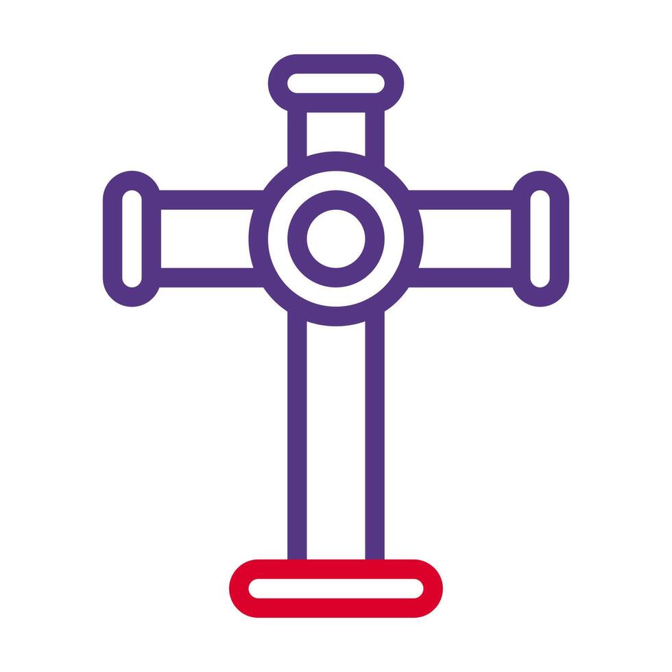 Salib icon duocolor red purple colour easter symbol illustration. vector