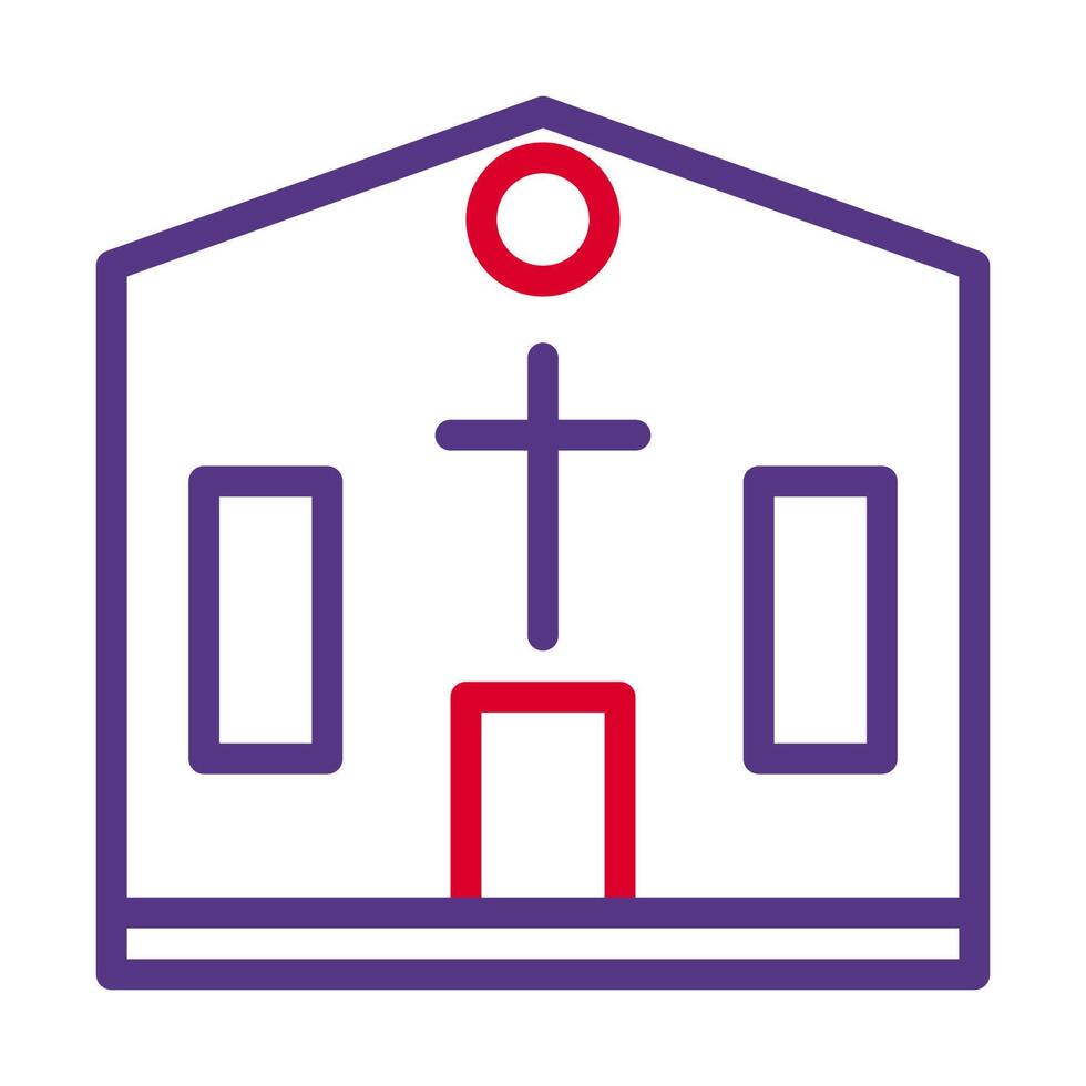 catedral icono duocolor rojo púrpura color Pascua de Resurrección símbolo ilustración. vector