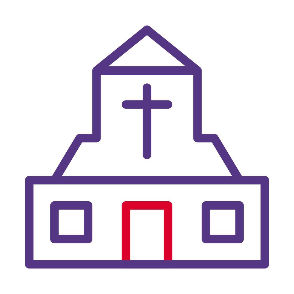 catedral icono duocolor rojo púrpura color Pascua de Resurrección símbolo ilustración. vector