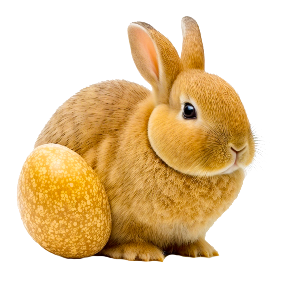 Easter bunny mockup with painted eggs png