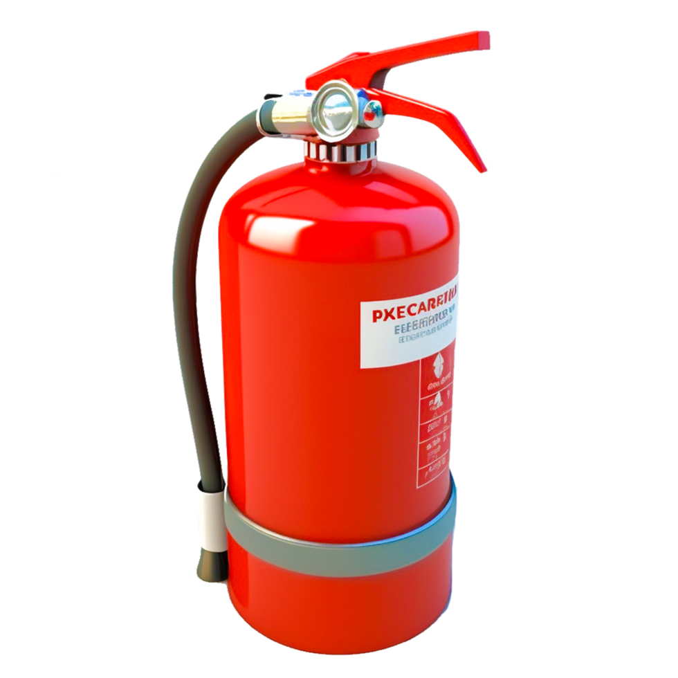 3d rendering fire extinguisher object transparent background png