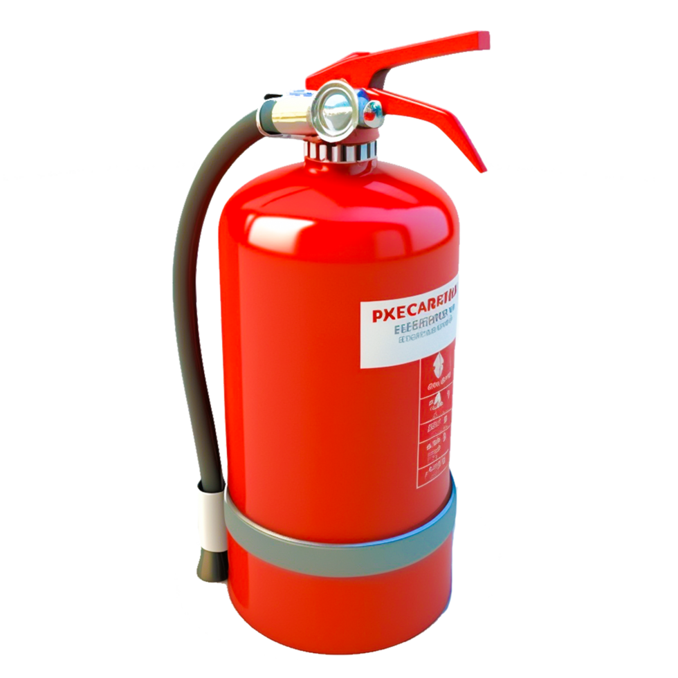 3d rendering fire extinguisher object transparent background png