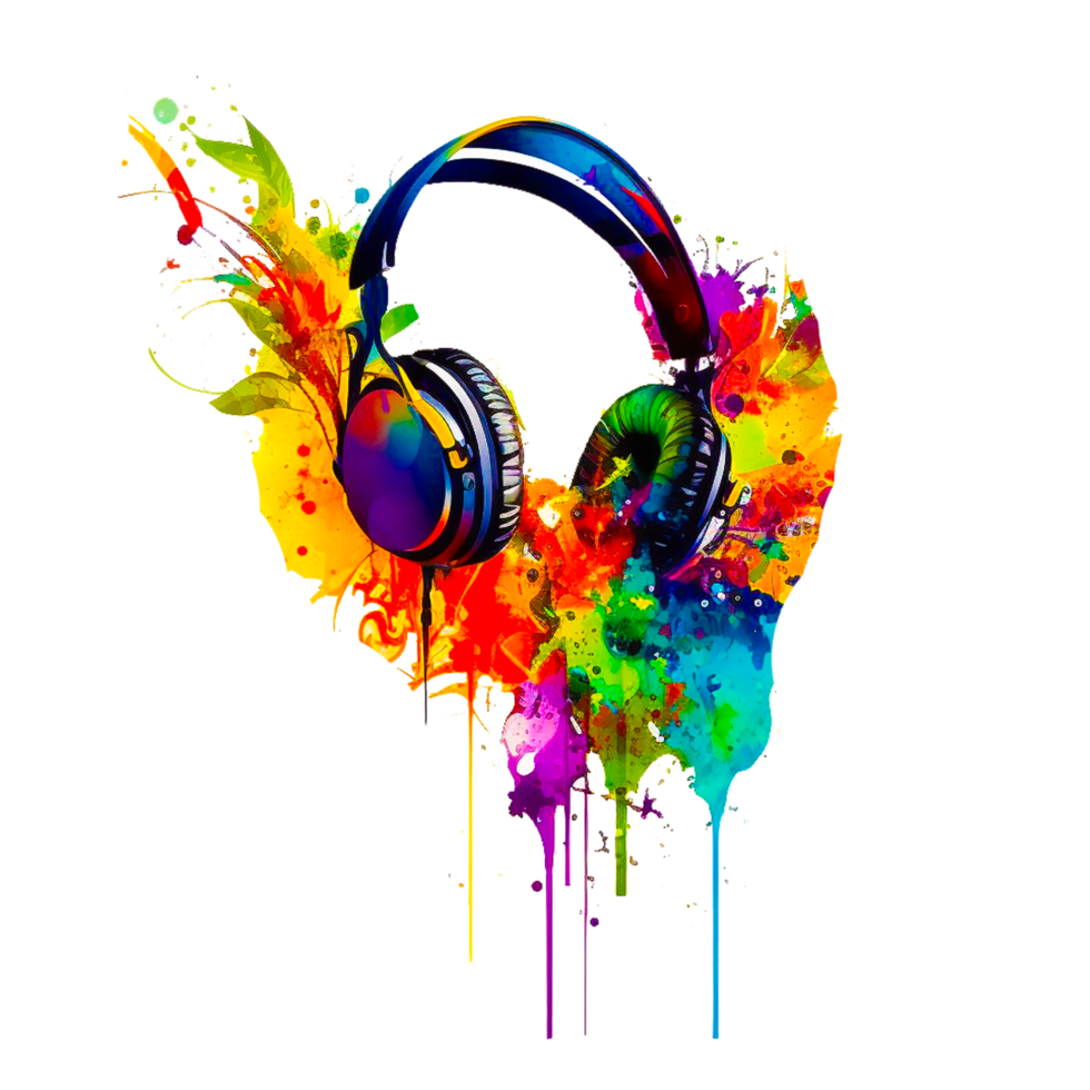 Headphones brush painted icon png