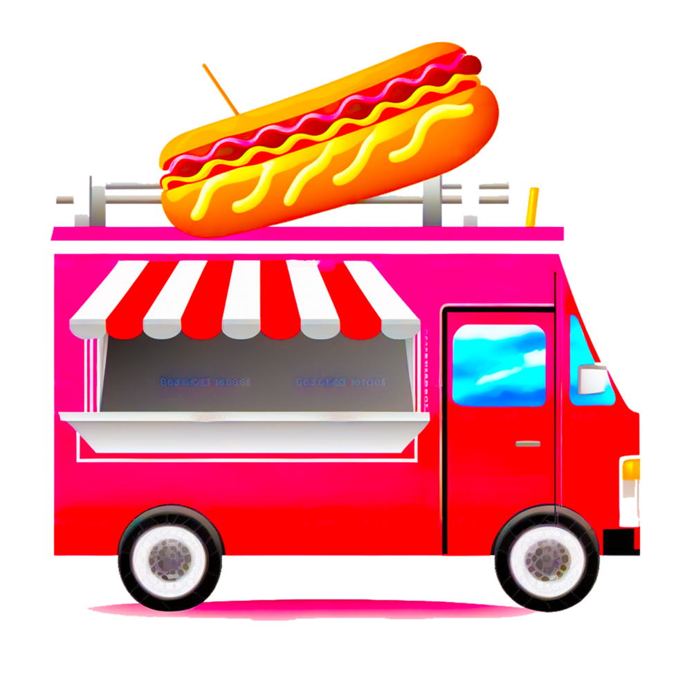 Hot dog food truck isolated png