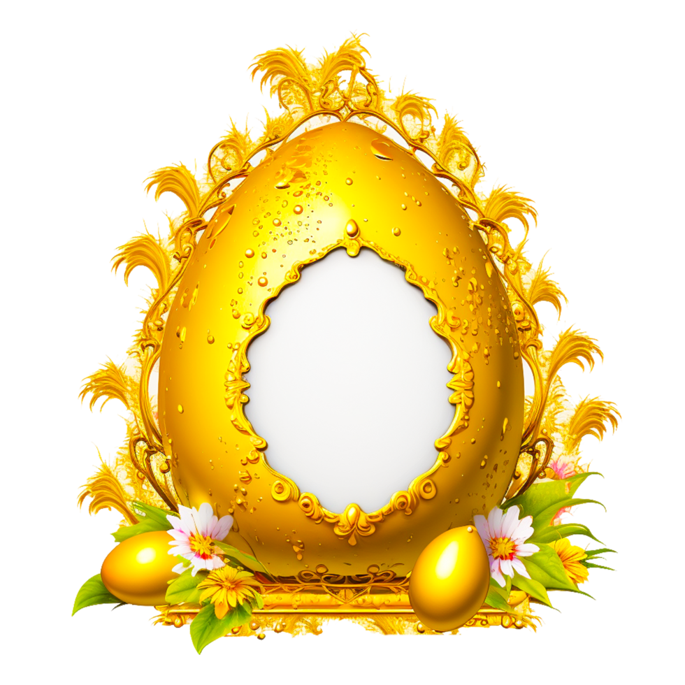 round golden mirror frame png