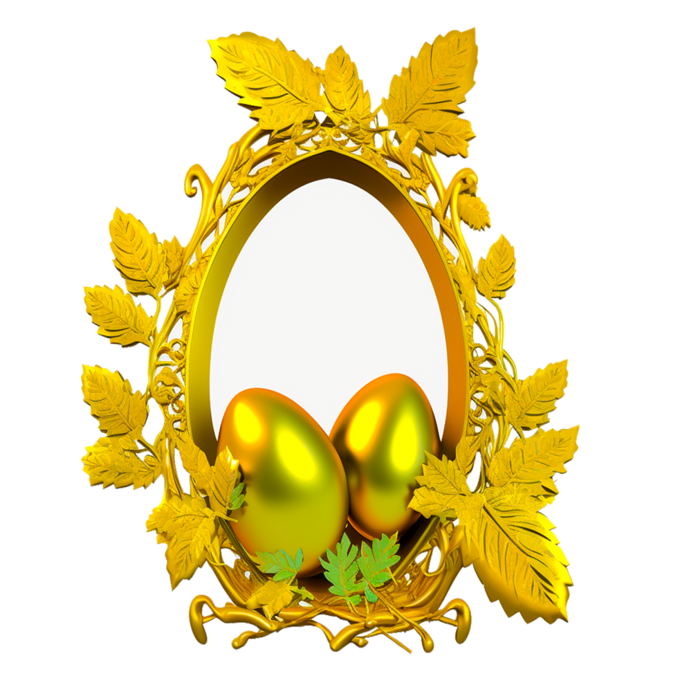 golden frame with golden eggs png