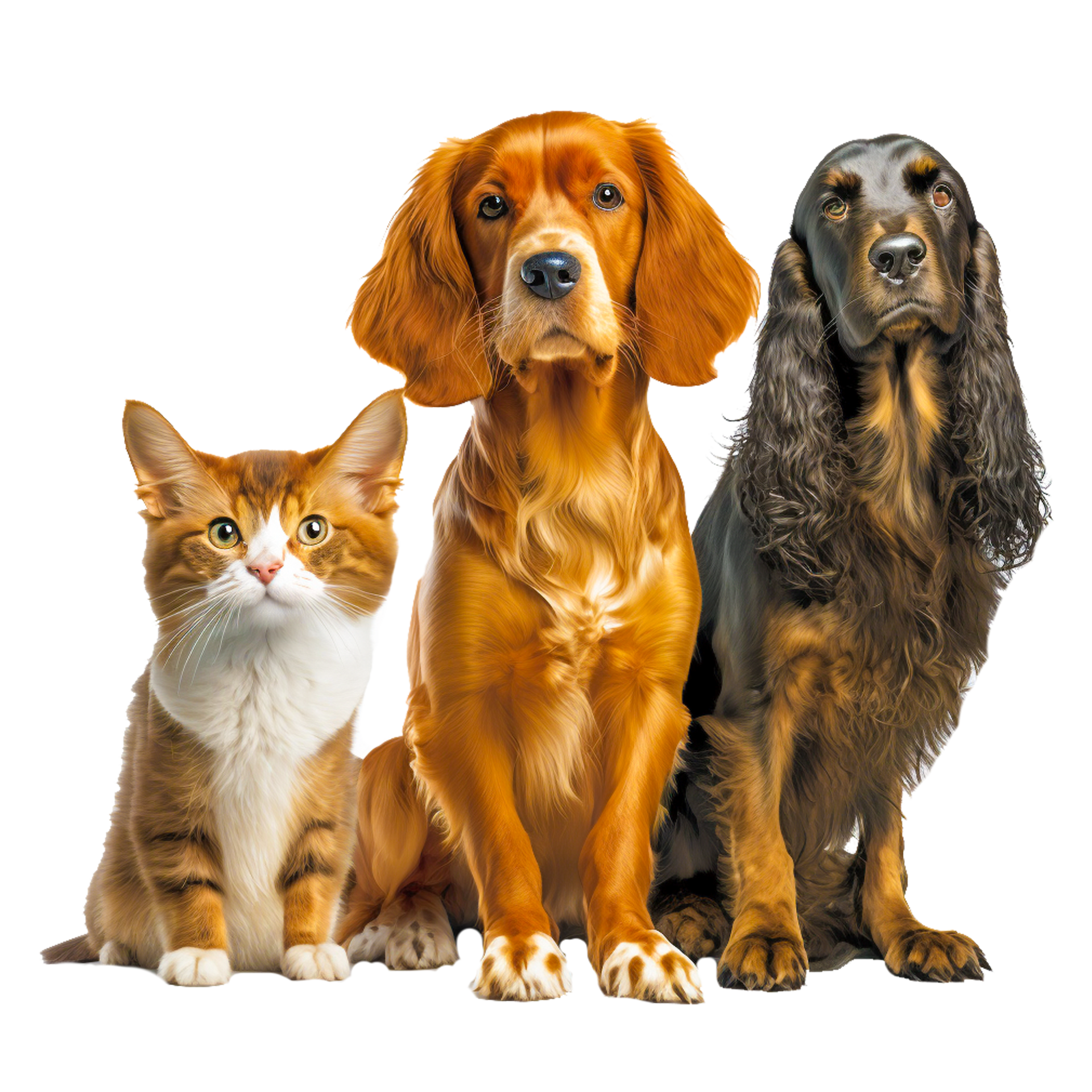 Dog And Cats PNG Image, Cartoon Dog Cat Material Red Dogs, Dog