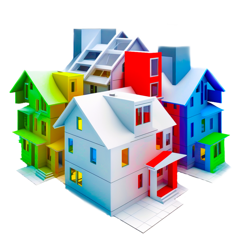 cute cartoon colorful houses png