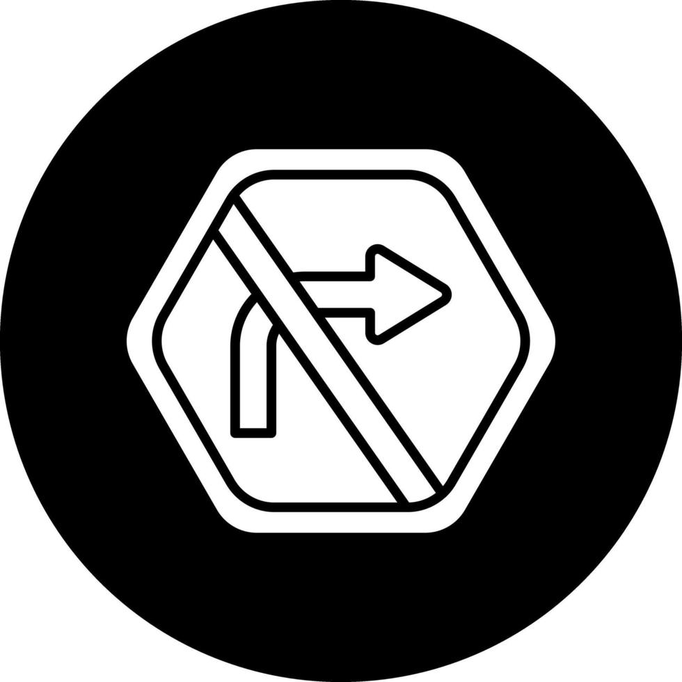 No Right Turn Vector Icon Design