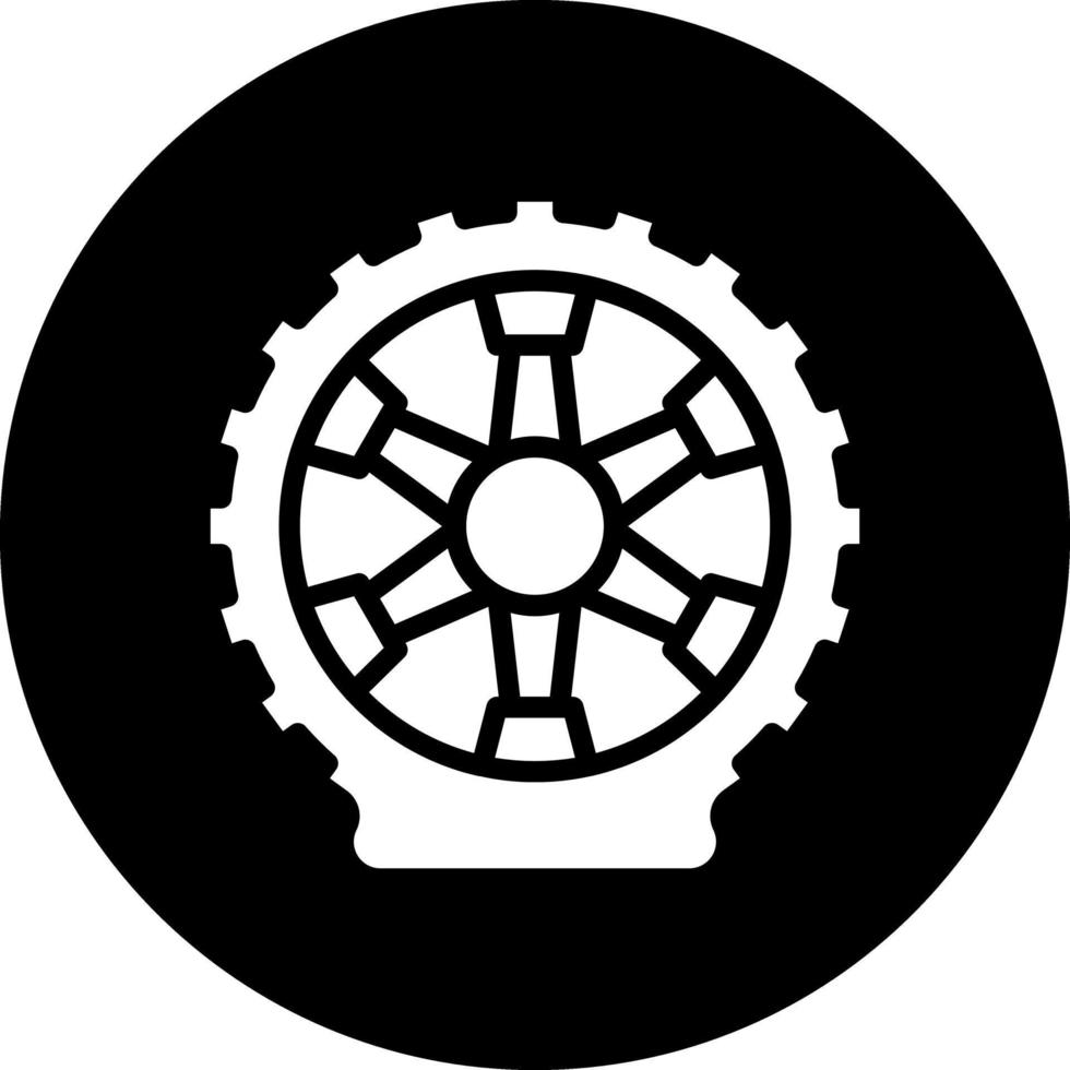 Flat Tire Vector Icon Design