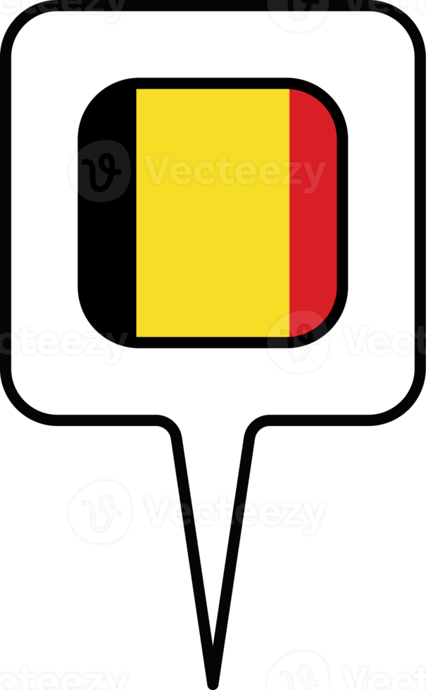 Belgium flag Map pointer icon, square design. png