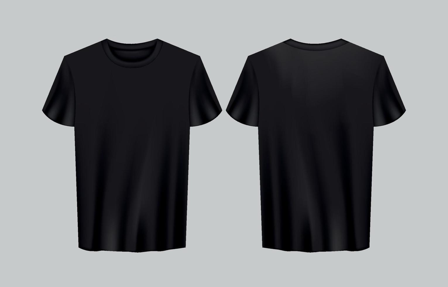 3D T-Shirt Black Mock Up Set vector