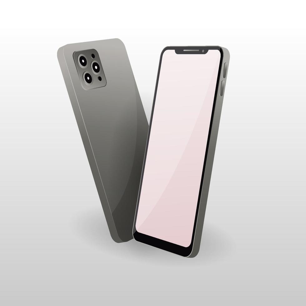 Realistic Dark Grey Phone Mock Up vector