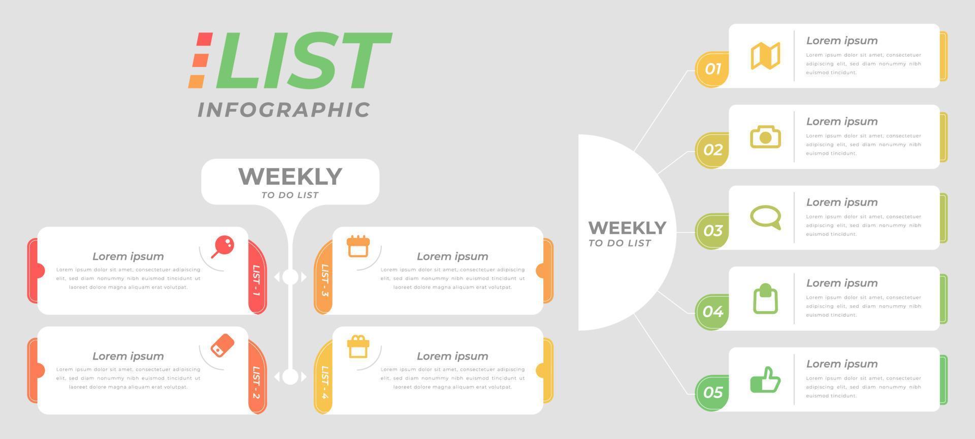 Colorful List Infographic Template vector