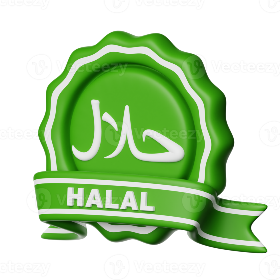 Ramadán halal Insignia 3d icono ilustración png