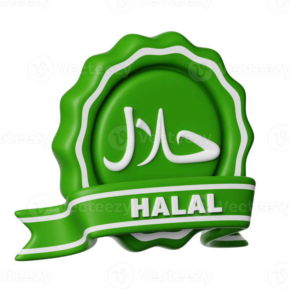 Ramadán halal Insignia 3d icono ilustración png