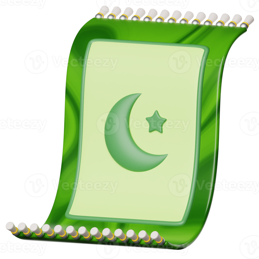 Ramadan gebed mat 3d icoon illustratie png