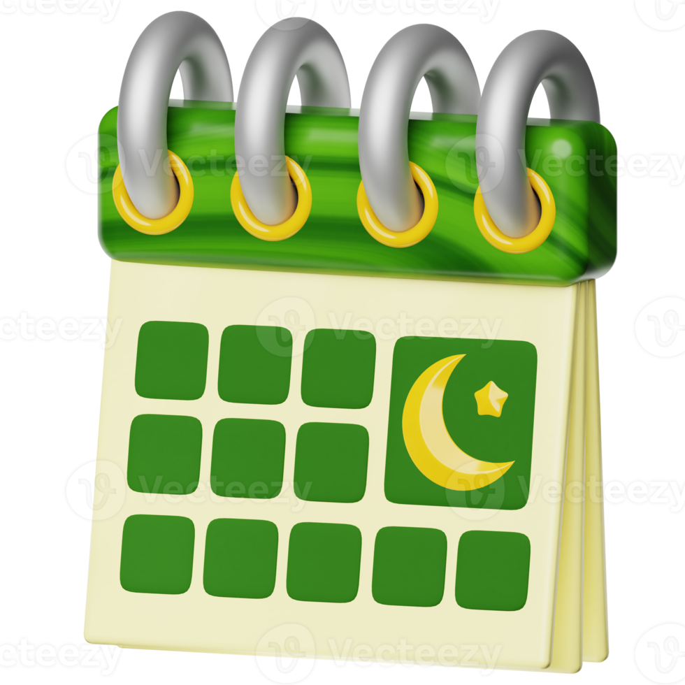 Ramadán Ramadán calendario 3d icono ilustración png