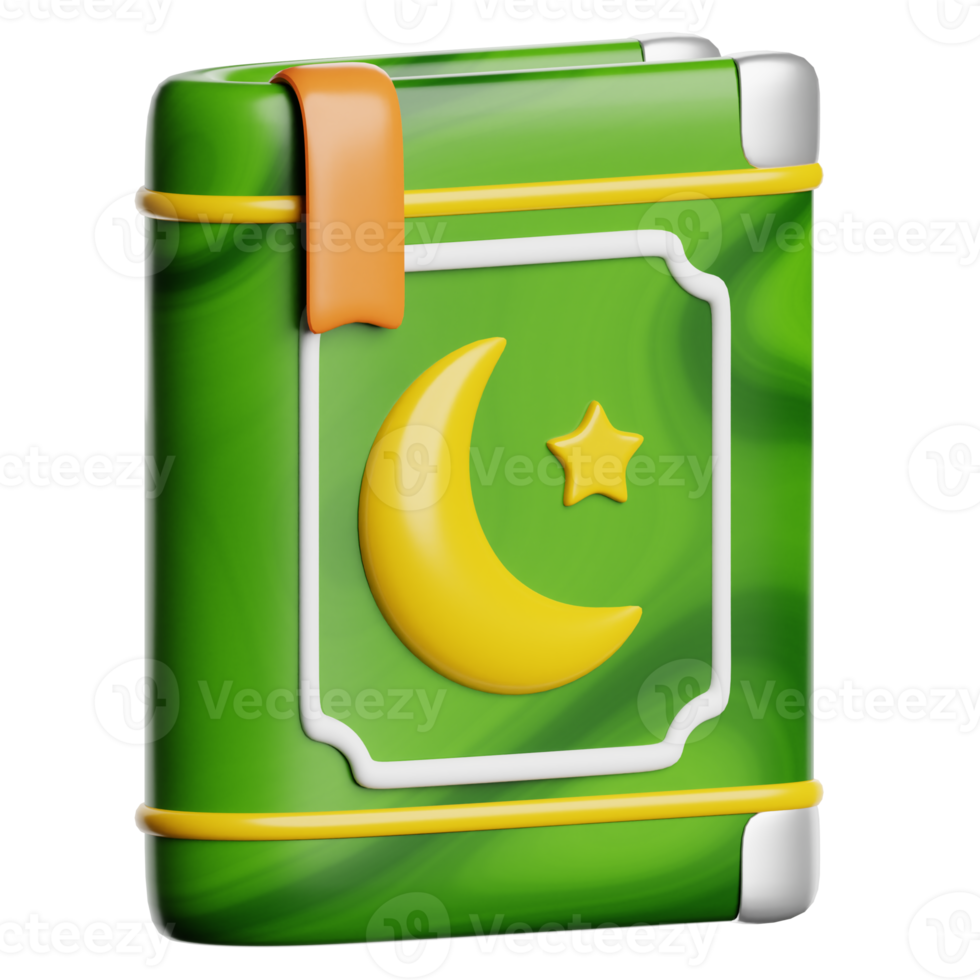 Ramadan heilig koran boek 3d icoon illustratie png