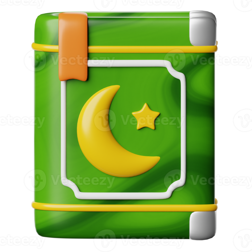 ramadan helig qur'an bok 3d ikon illustration png