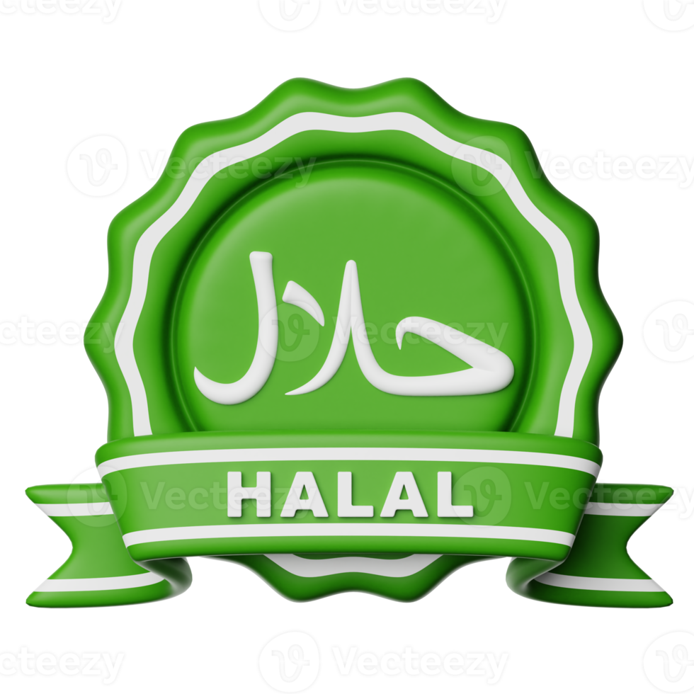 Ramadan Halal Badge 3d Icon Illustration png