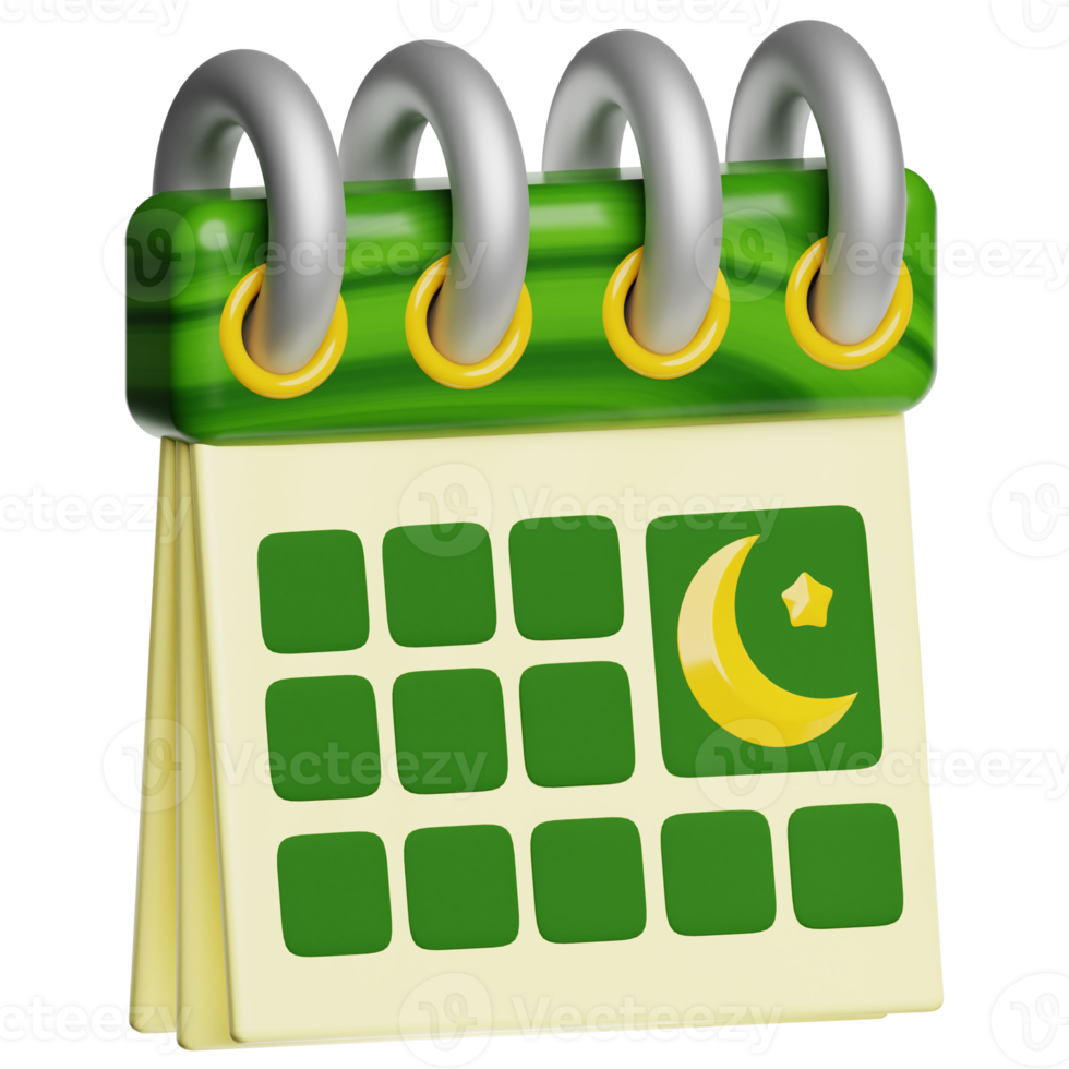 Ramadã Ramadã calendário 3d ícone ilustração png