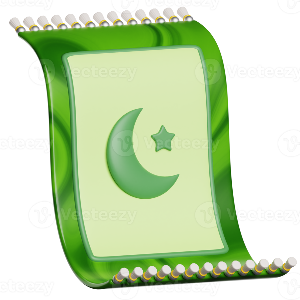 Ramadan gebed mat 3d icoon illustratie png