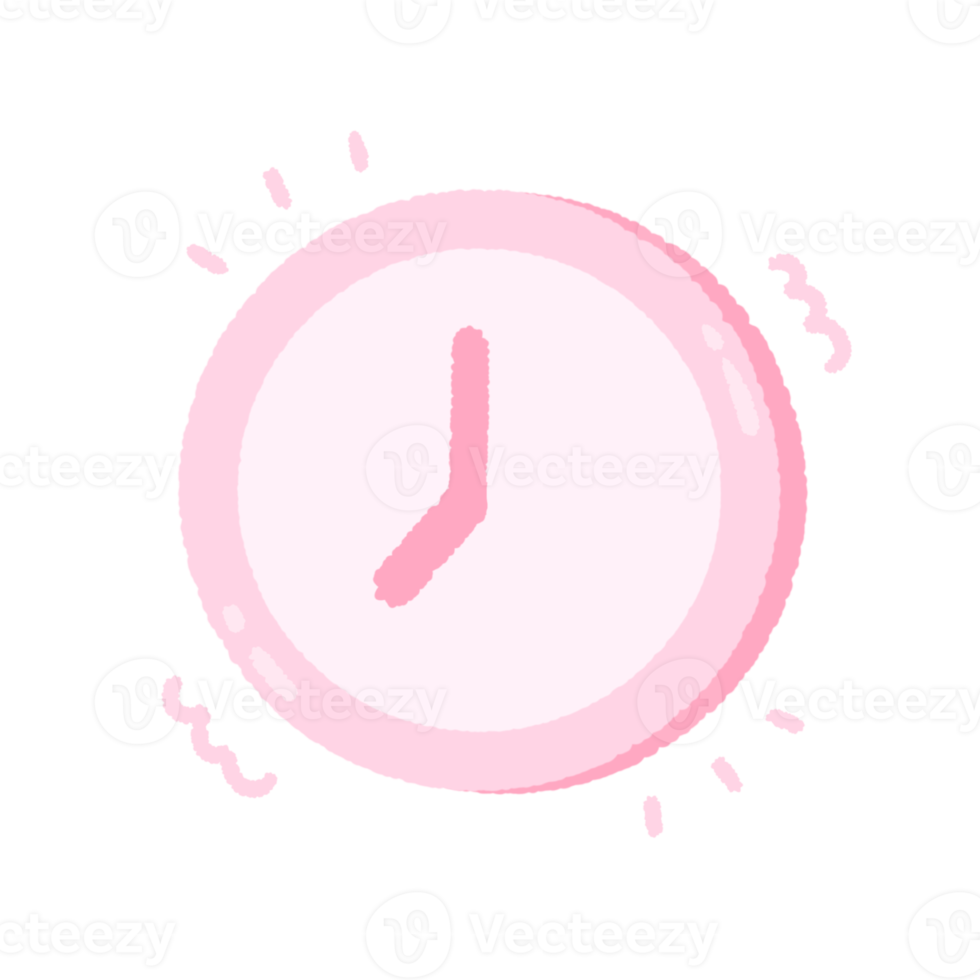 Cute pastel pink alarm clock sticker about bedroom stationary 22985579 PNG