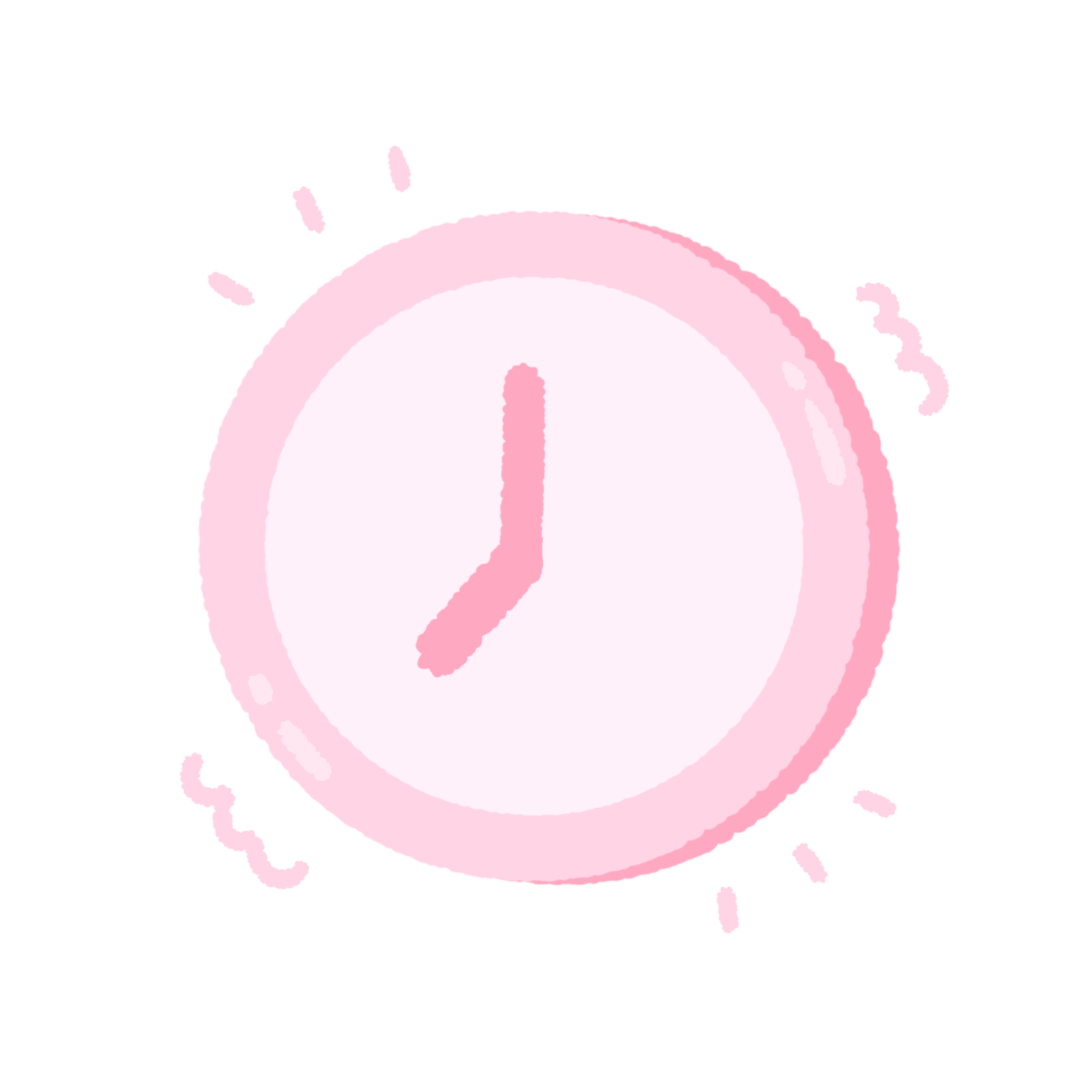 Cute pastel pink alarm clock sticker about bedroom stationary 22985579 PNG