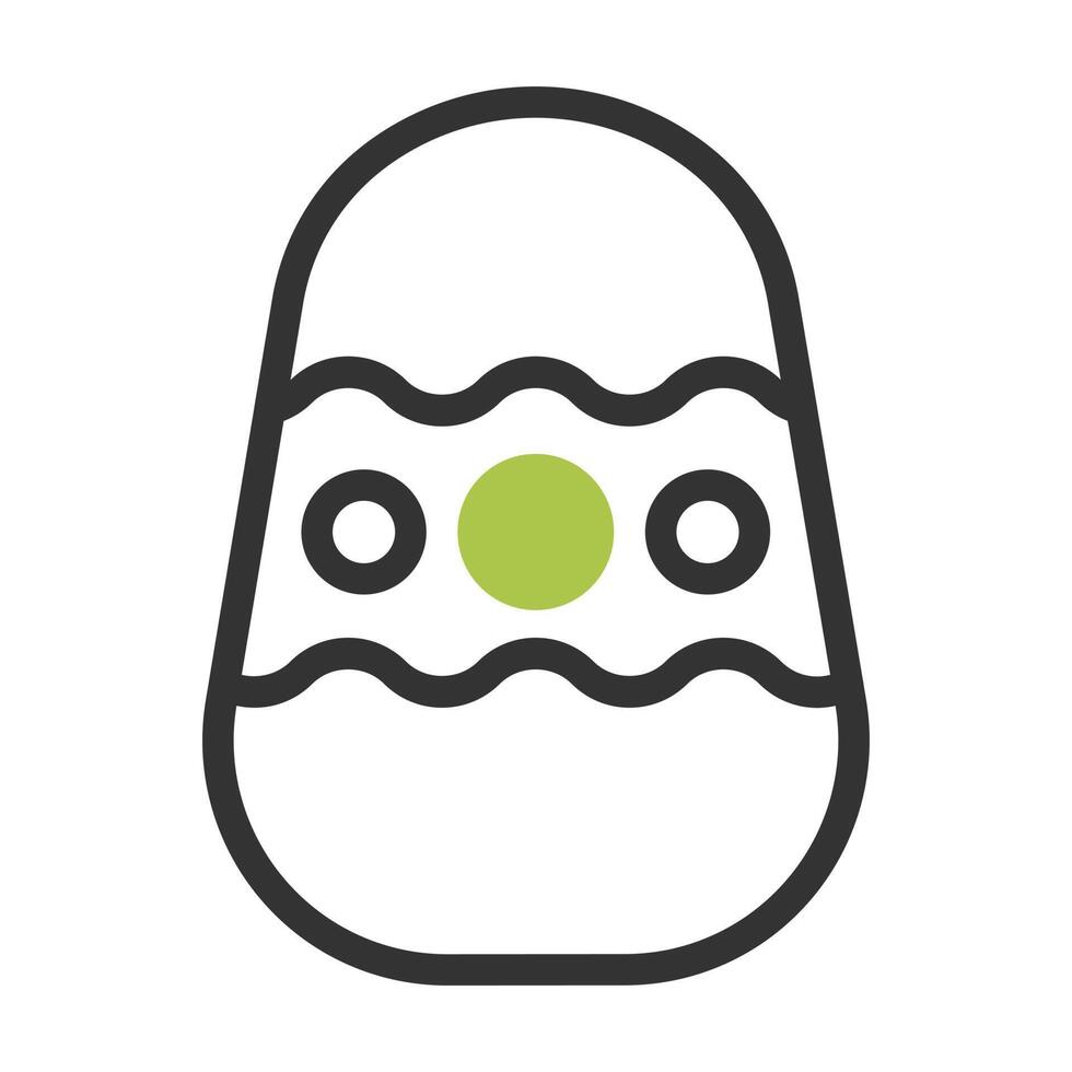 egg icon duotone grey green colour easter symbol illustration. vector