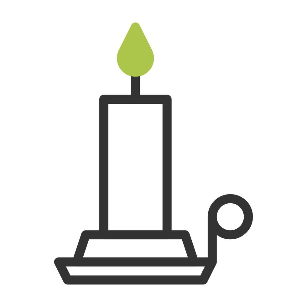 candle icon duotone grey green colour easter symbol illustration. vector