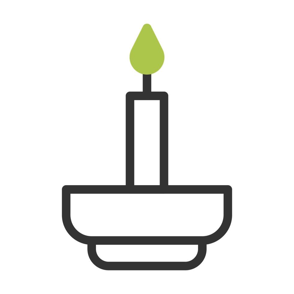 candle icon duotone grey green colour easter symbol illustration. vector