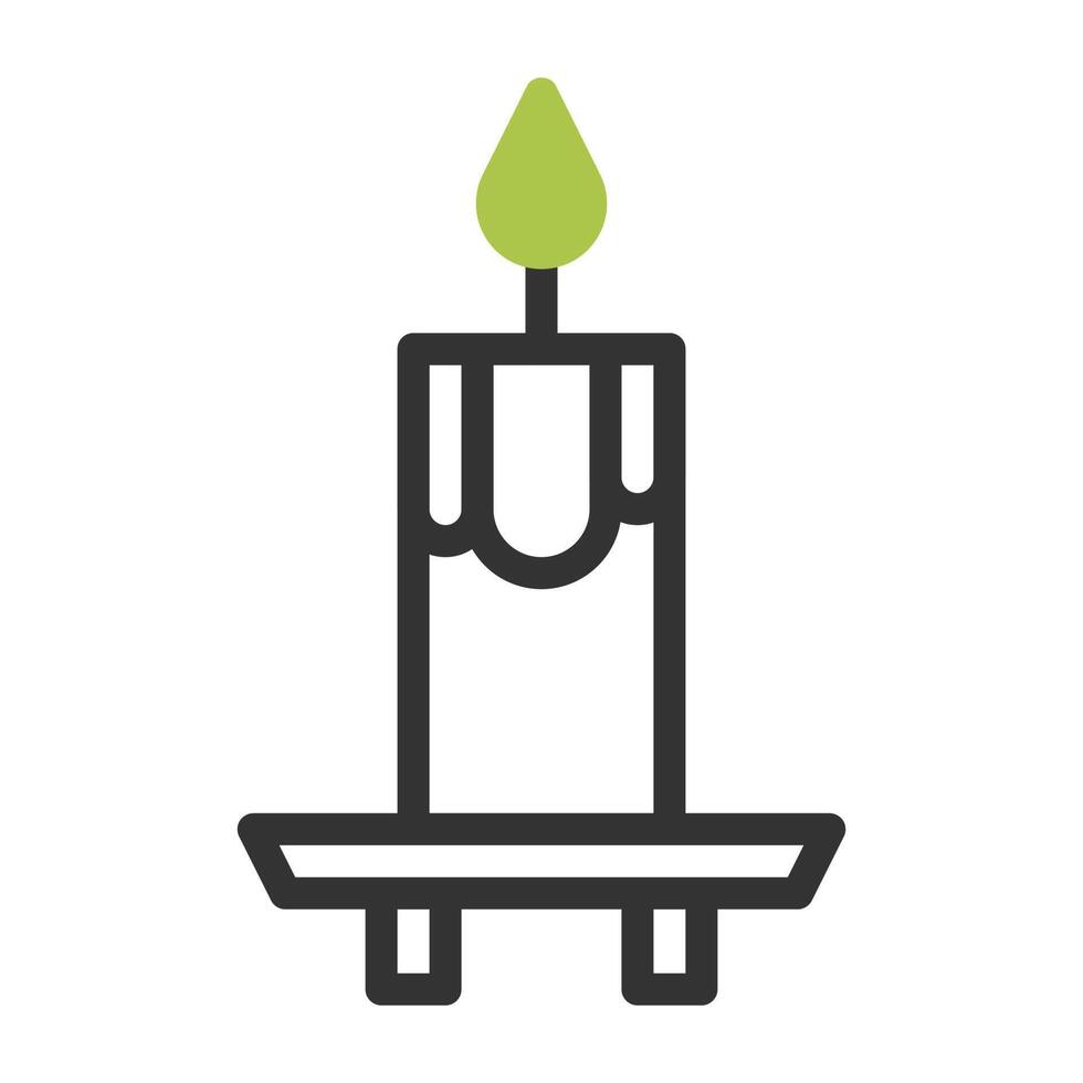 candle icon duotone grey green colour easter symbol illustration. vector