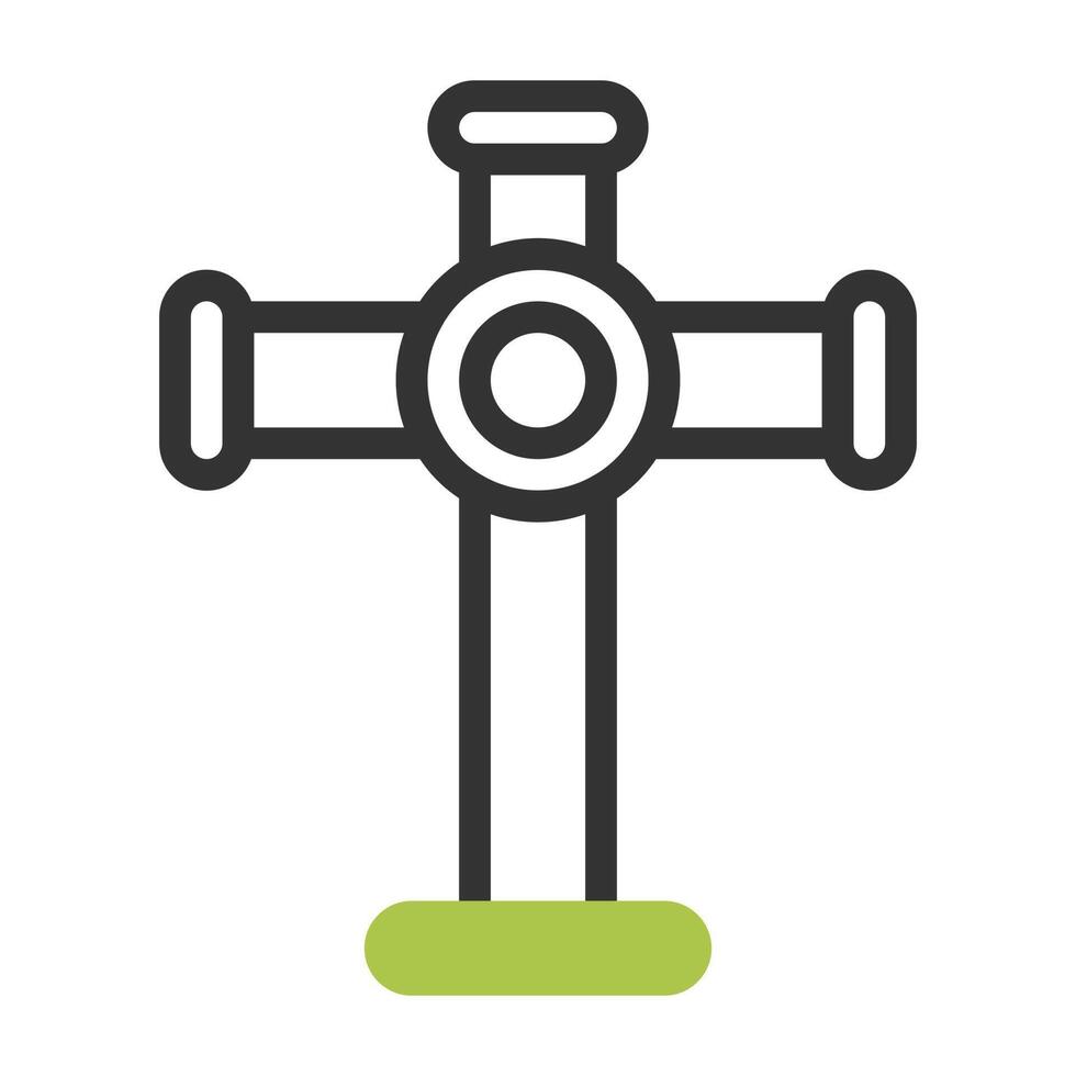 Salib icon duotone grey green colour easter symbol illustration. vector