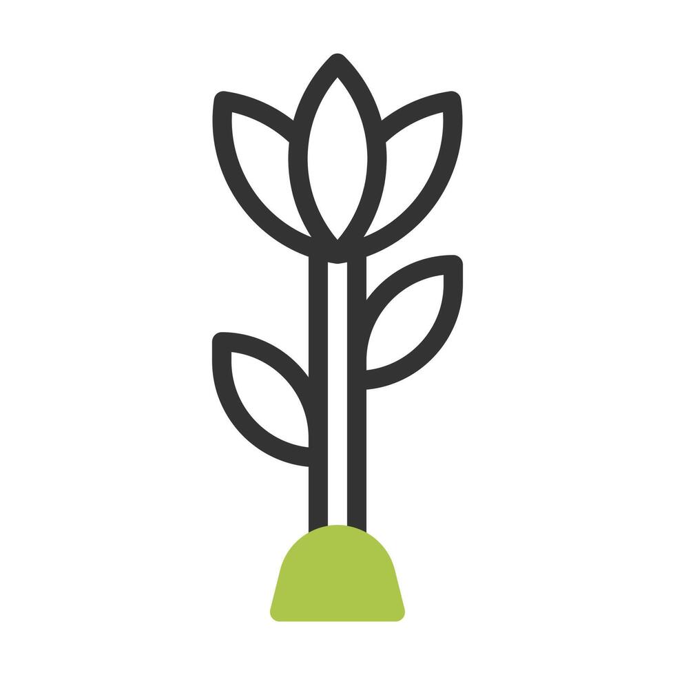 flower icon duotone grey green colour easter symbol illustration. vector