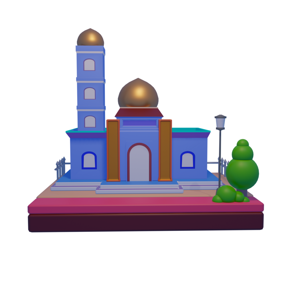 realista 3d mesquita construção isolado com transparente fundo png