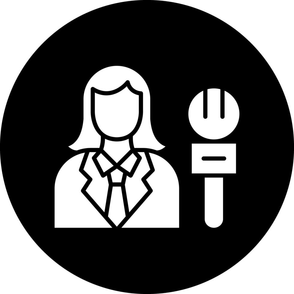 Female Journalist Vector Icon Design