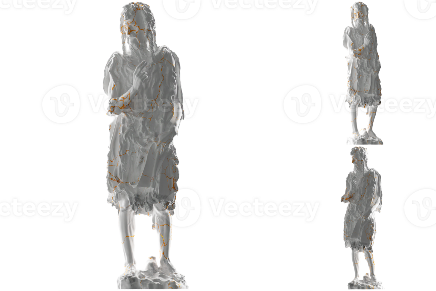 John the Baptist donatello statue in elegant gold and marble for social media and website promotions png