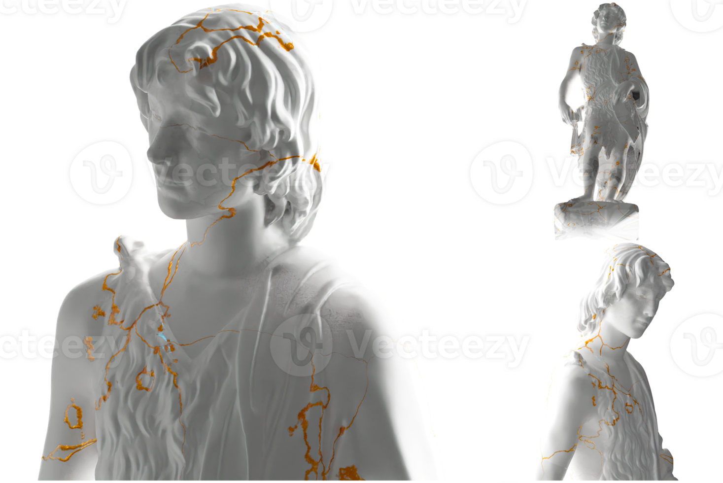Empress Cunigunde Renaissance statue in white marble and gold perfect for promotions, social media png