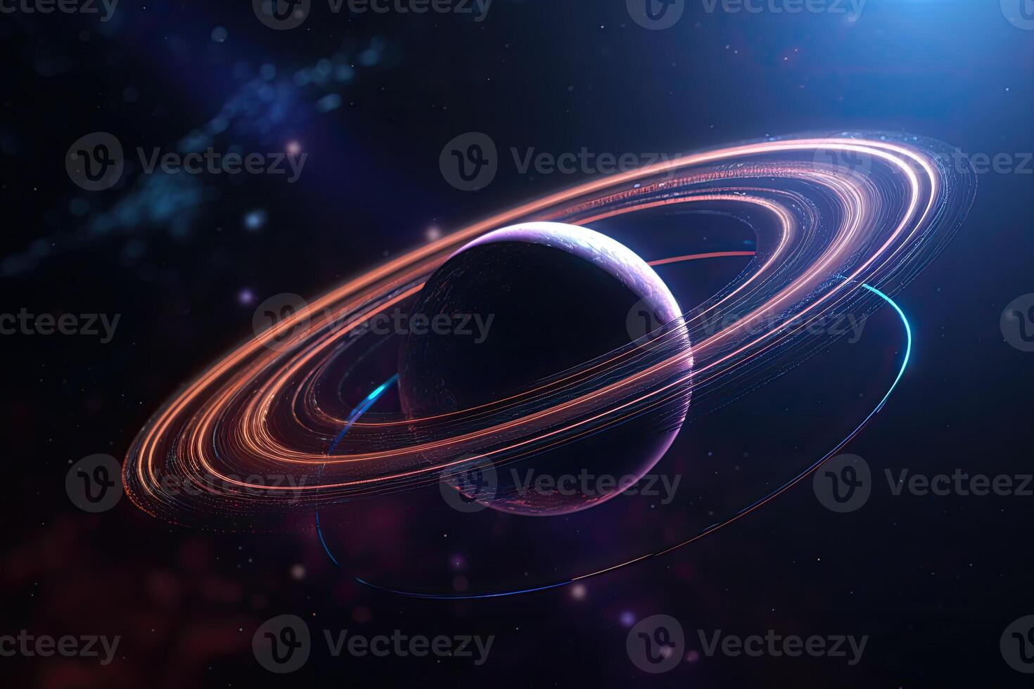 close up Space scene with planets, stars and galaxies. Space galaxy background with planet and asteroids. . photo