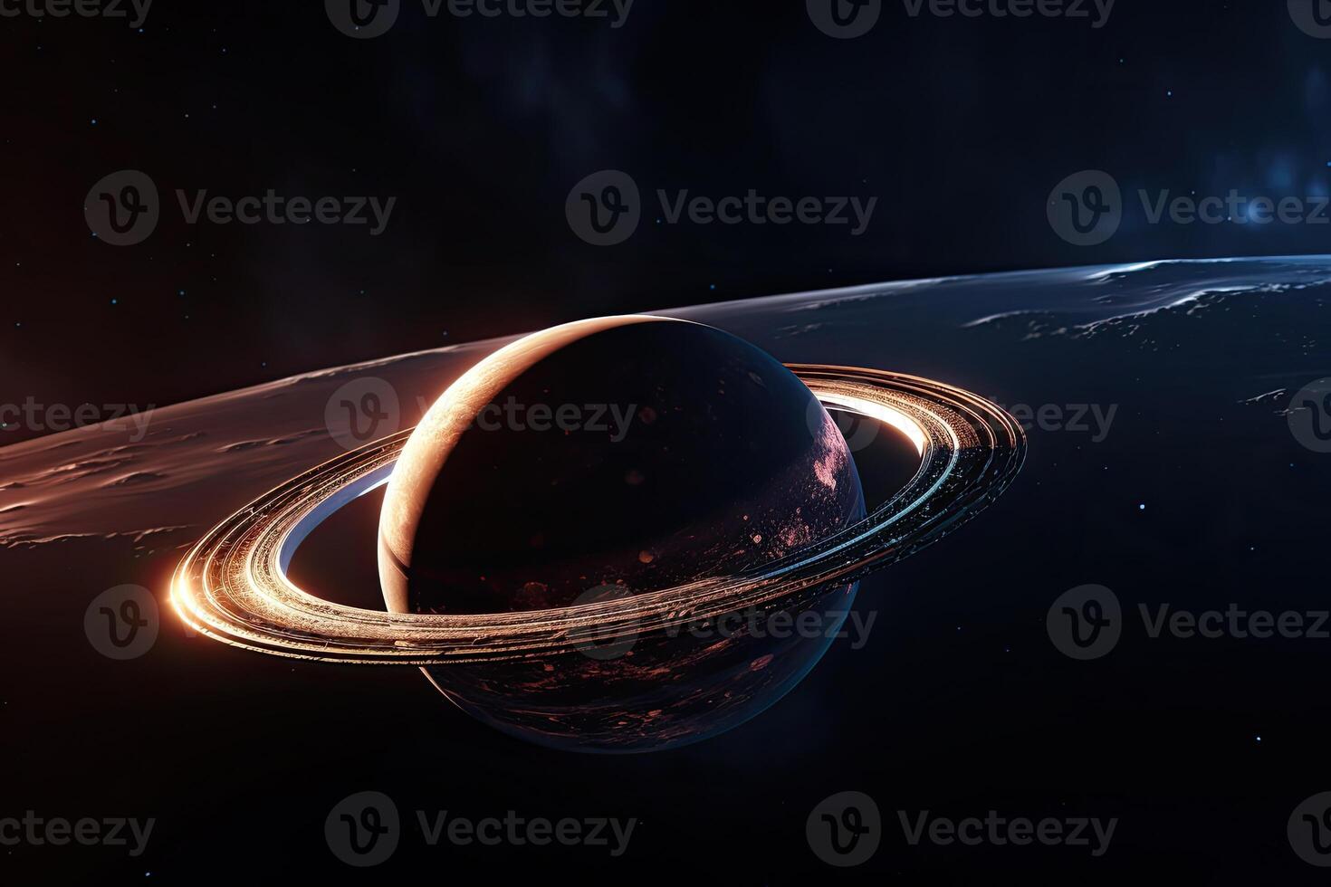 close up Space scene with planets, stars and galaxies. Space galaxy background with planet and asteroids. . photo