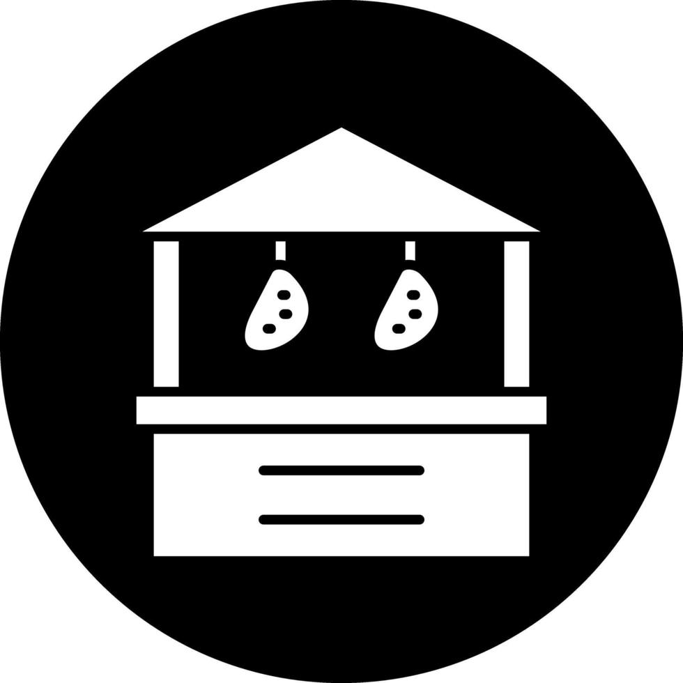 Meat Stall Vector Icon Design