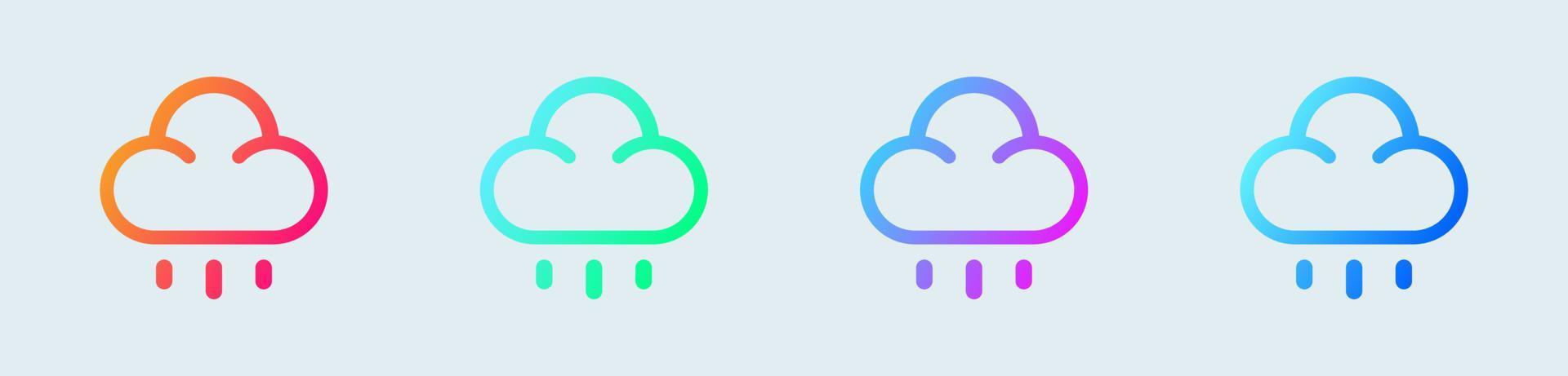 lluvia línea icono en degradado colores. clima señales vector ilustración.