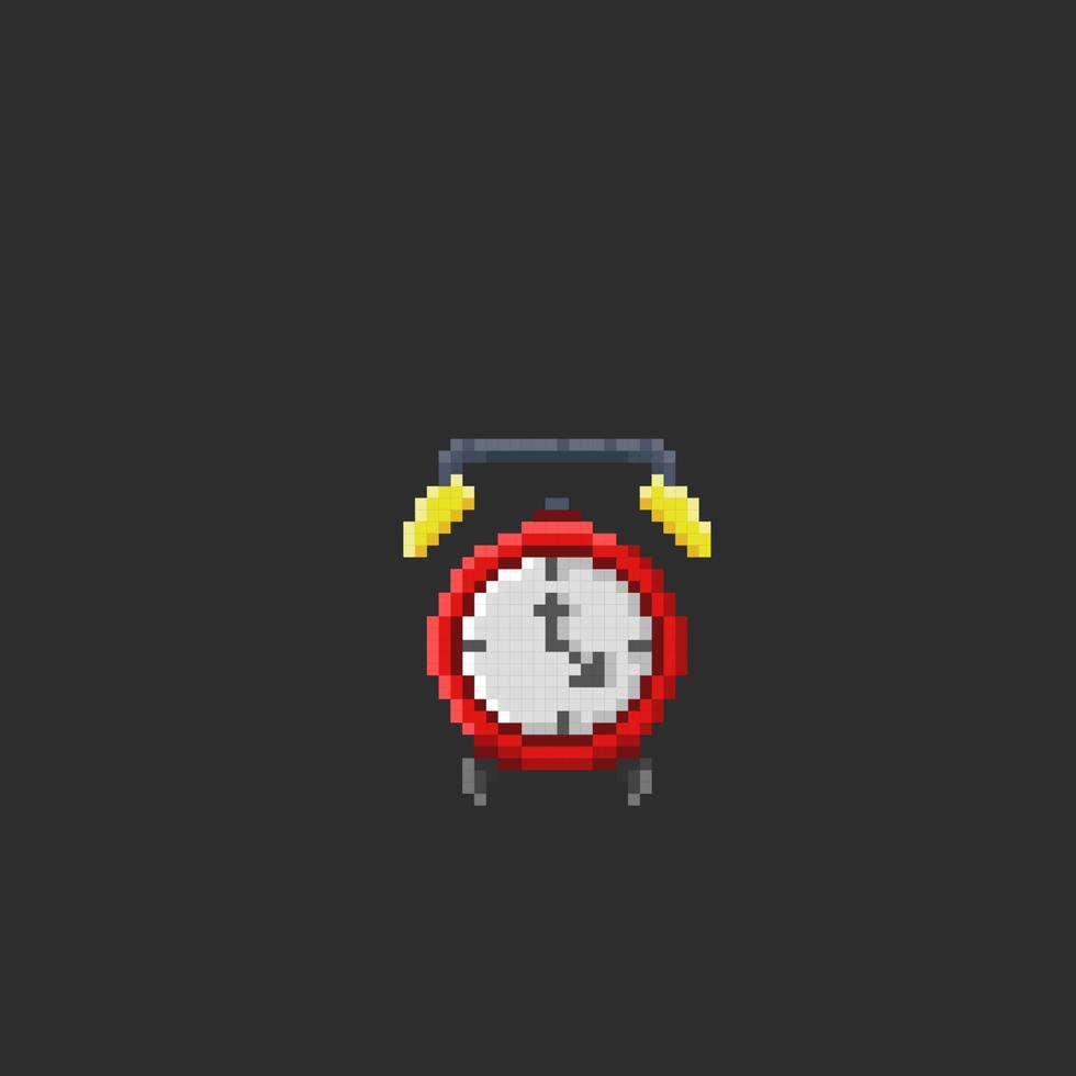 clock in pixel art style vector