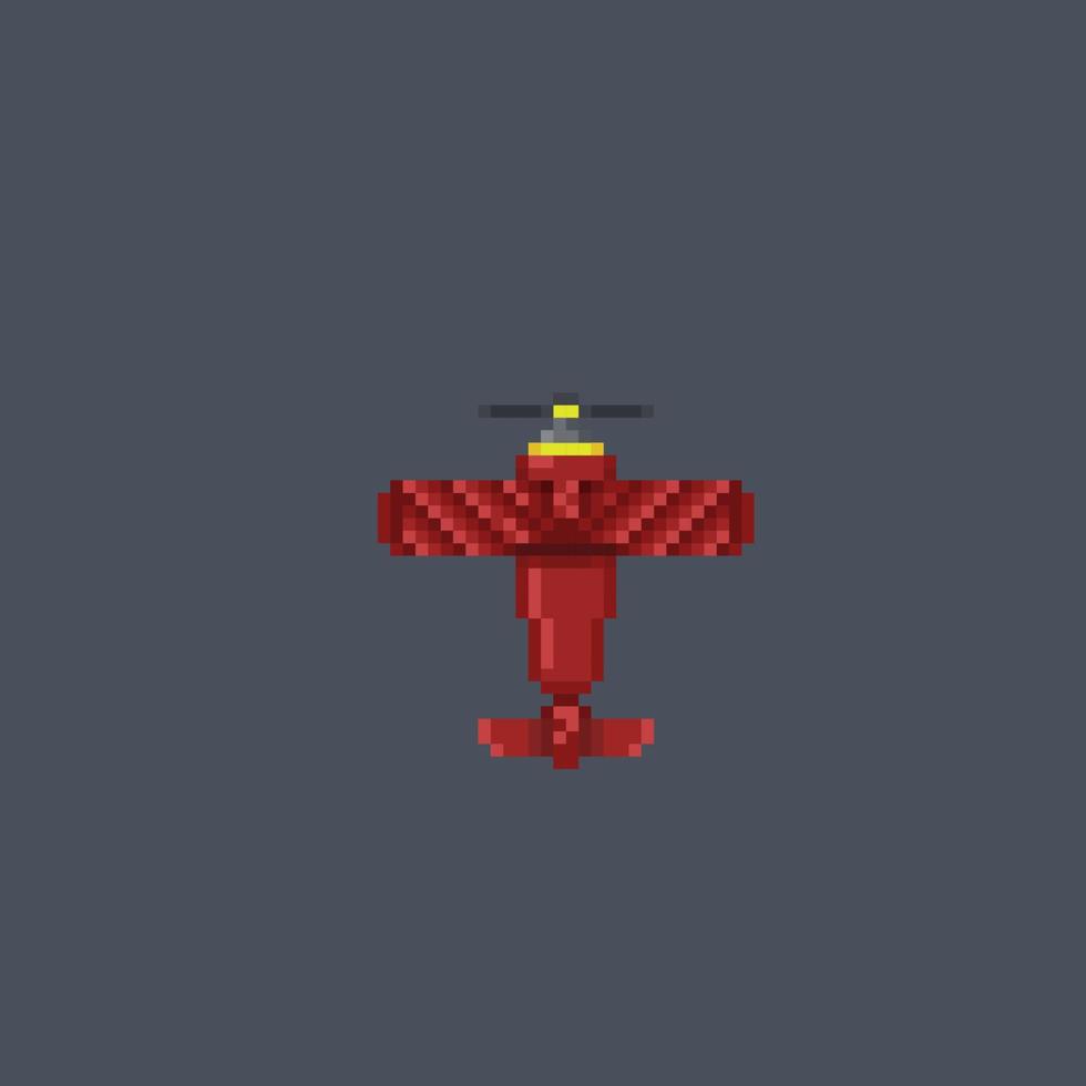 red aeroplane in pixel art style vector