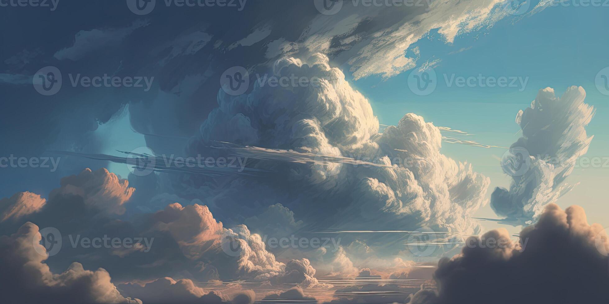 Storm clouds gather over a road that leads into the distance, creating a very dramatic landscape. . photo
