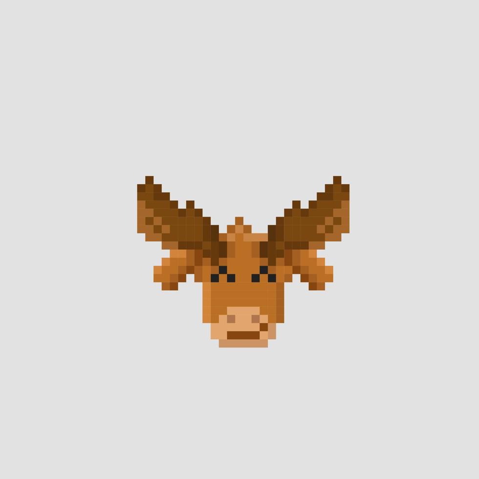 moose head in pixel art style vector