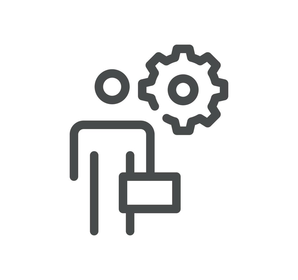 Gear related icon outline and linear vector. vector